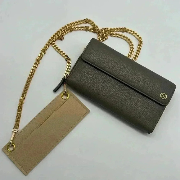 GUCCI Organizer Wallet + FREE CHAIN ⛓️‍💥 and Insert💚💚💚 = Wallet on Chain - Picture 10 of 10